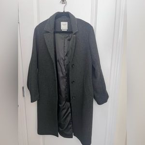 Abercrombie & Fitch Wool-Blend Dad Coat (Gray, Medium)